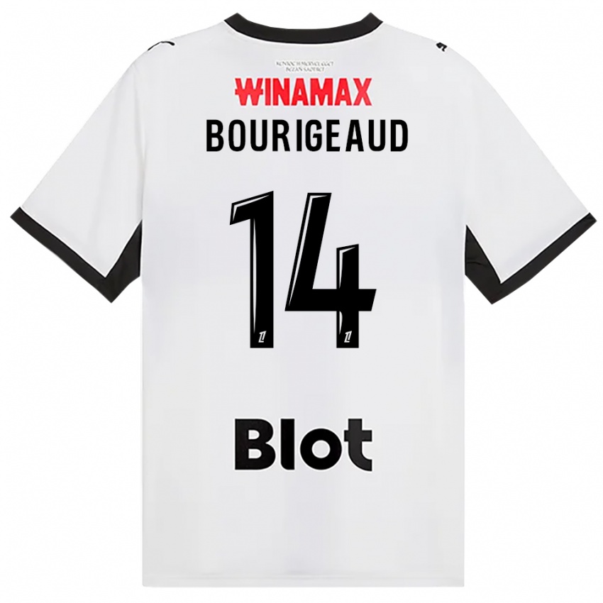 נשים Benjamin Bourigeaud #14 לבן אדום שחור הרחק ג'רזי 2026/27 חולצה קצרה