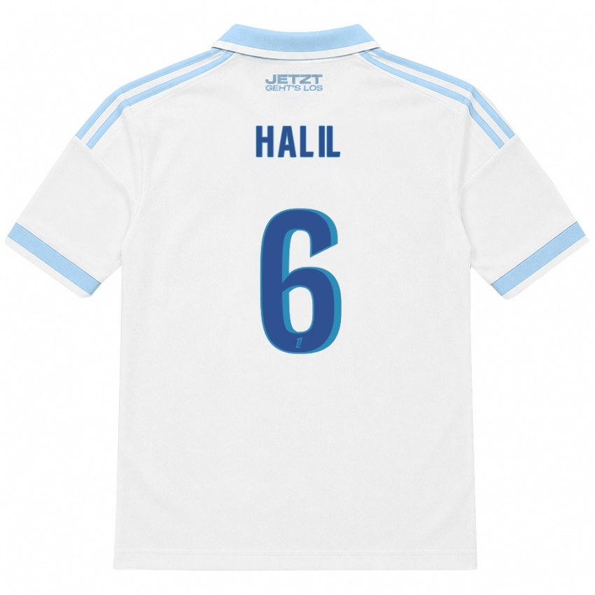 נשים Fouad Halil #6 כחול שמיים בהיר לבן אדום הרחק ג'רזי 2026/27 חולצה קצרה