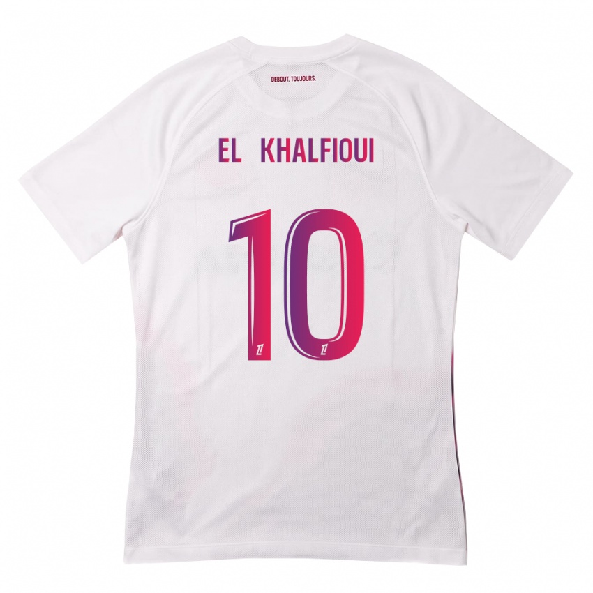 נשים Zakari El Khalfioui #10 לבן ורוד סגול הרחק ג'רזי 2026/27 חולצה קצרה