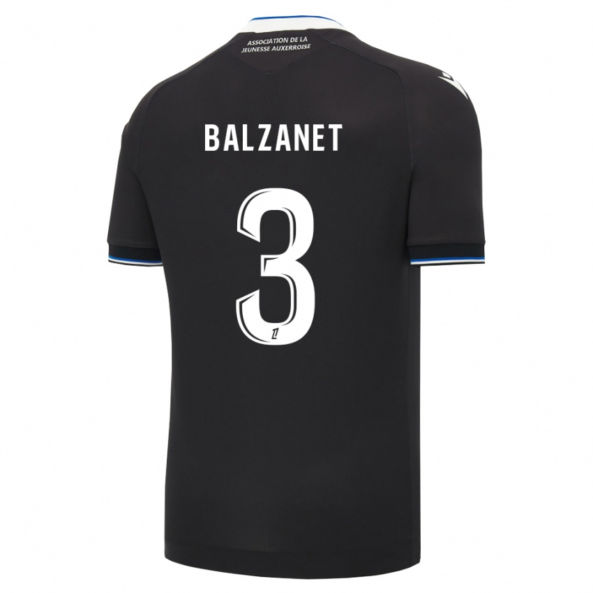 נשים Guillaume Balzanet #3 שחור כחול לבן הרחק ג'רזי 2026/27 חולצה קצרה
