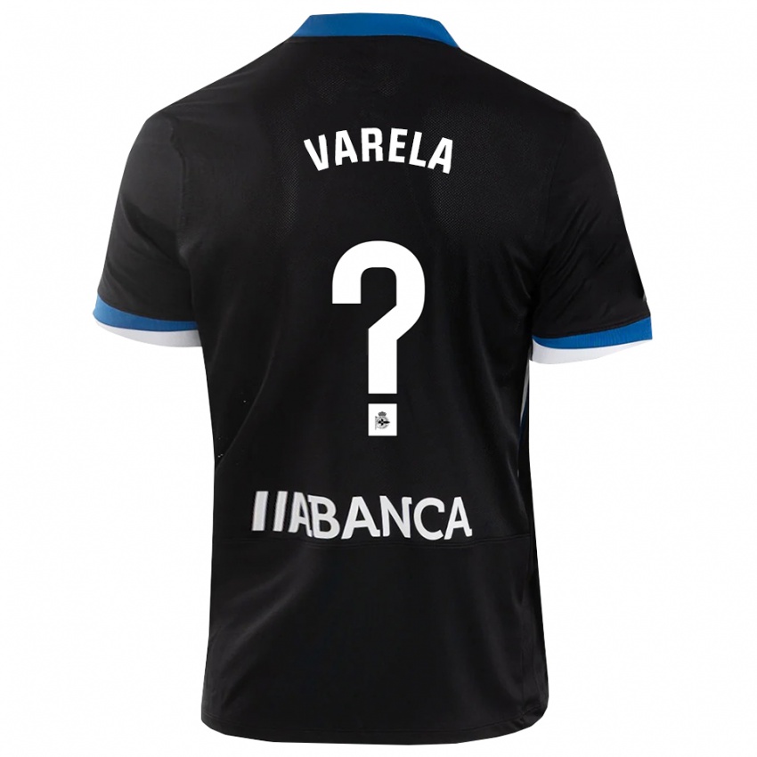 נשים Iago Varela #0 שחור כחול לבן הרחק ג'רזי 2026/27 חולצה קצרה