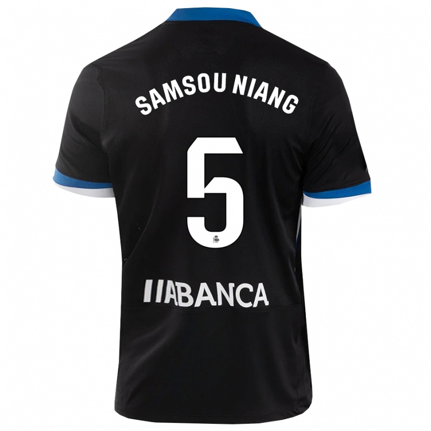 נשים Papa Samsou Niang #5 שחור כחול לבן הרחק ג'רזי 2026/27 חולצה קצרה