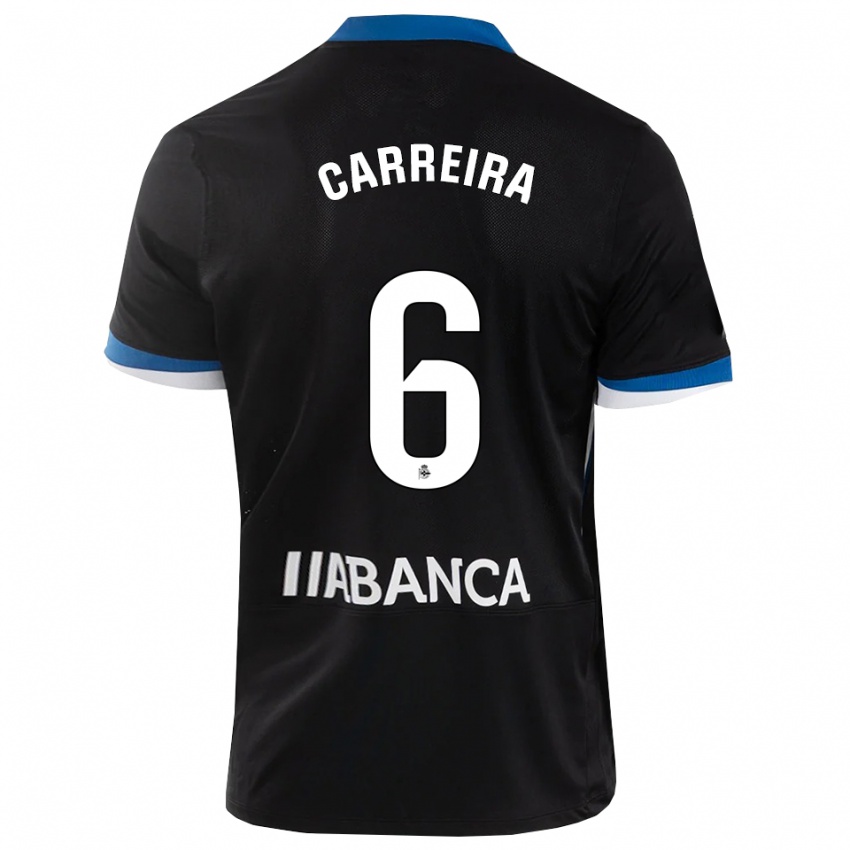 נשים David Carreira #6 שחור כחול לבן הרחק ג'רזי 2026/27 חולצה קצרה