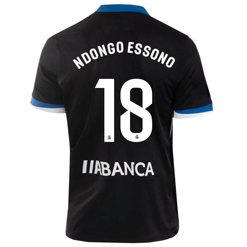 נשים Rodrigue Essono #18 שחור כחול לבן הרחק ג'רזי 2026/27 חולצה קצרה