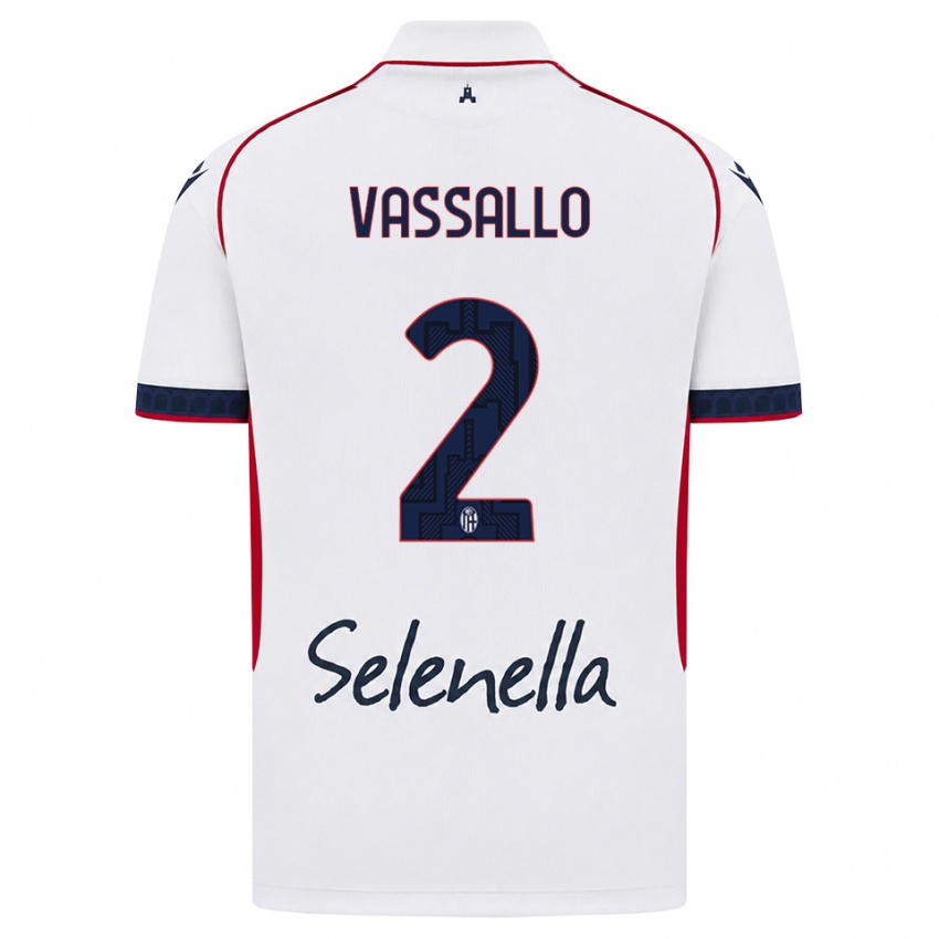 נשים Giacomo Vassallo #2 לבן אדום כחול מלכותי הרחק ג'רזי 2026/27 חולצה קצרה
