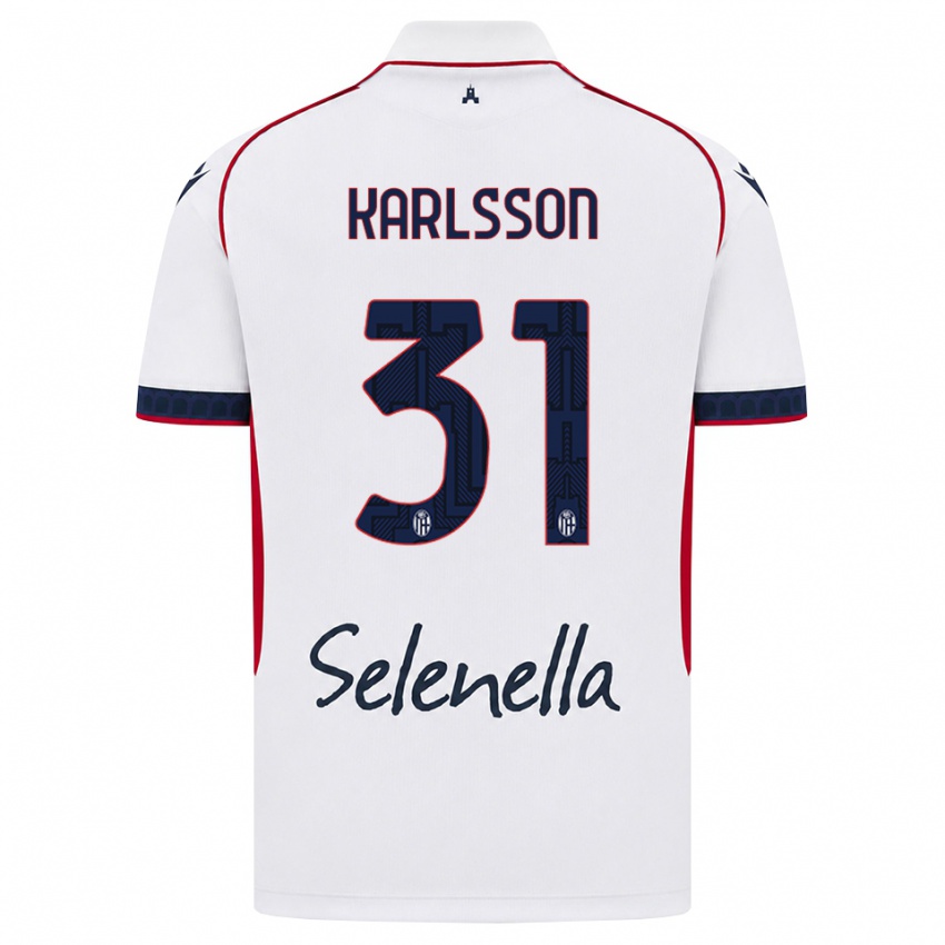 נשים Kazper Karlsson #31 לבן אדום כחול מלכותי הרחק ג'רזי 2026/27 חולצה קצרה