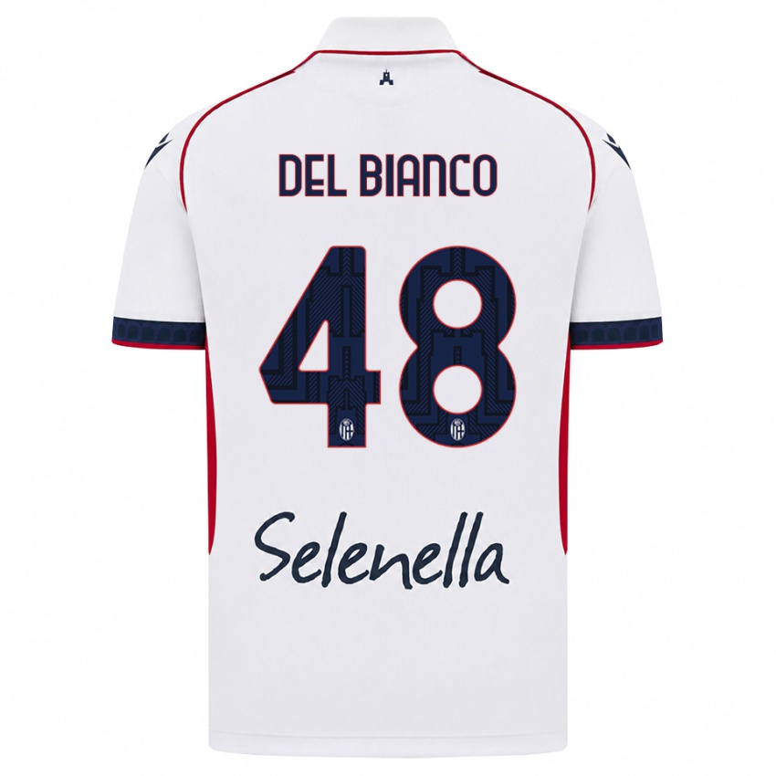 נשים Riccardo Del Bianco #48 לבן אדום כחול מלכותי הרחק ג'רזי 2026/27 חולצה קצרה