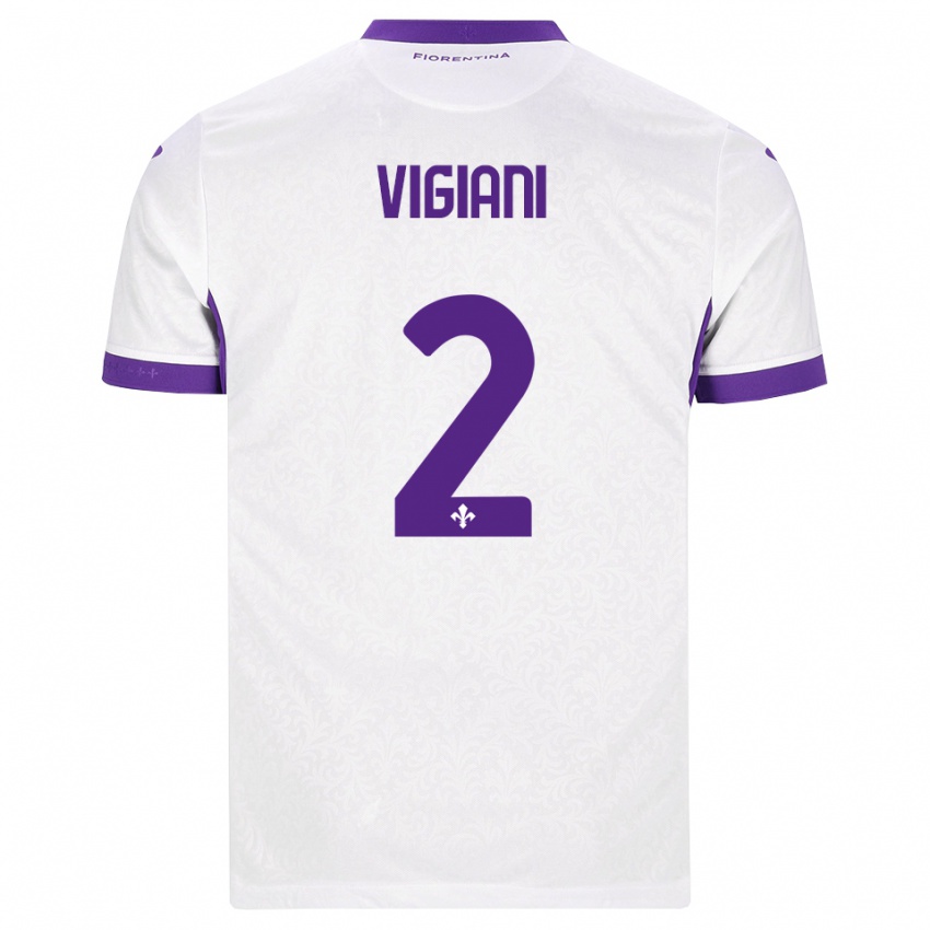 נשים Lorenzo Vigiani #2 לבן סגול הרחק ג'רזי 2026/27 חולצה קצרה