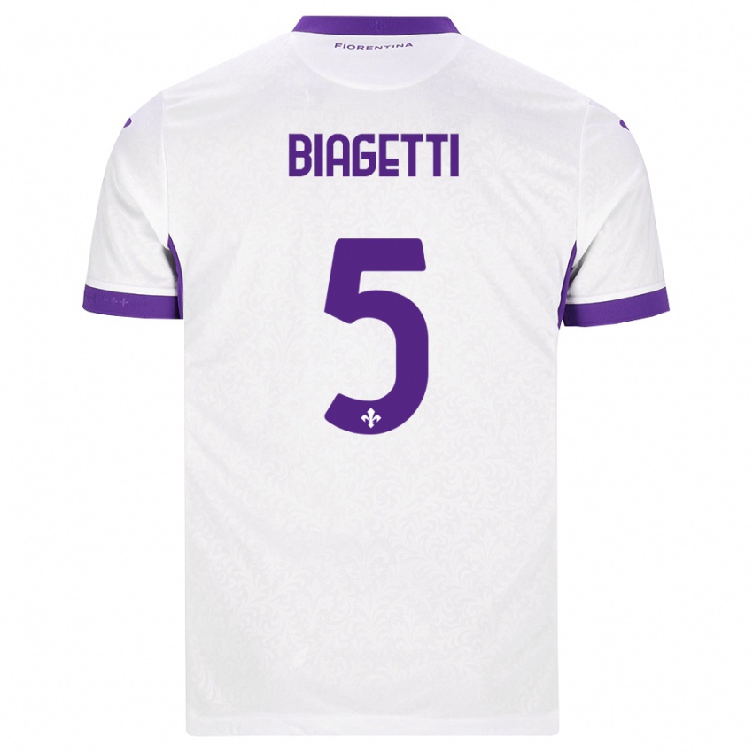 נשים Christian Biagetti #5 לבן סגול הרחק ג'רזי 2026/27 חולצה קצרה