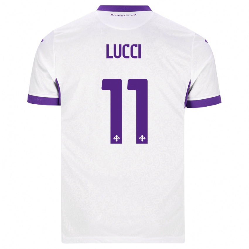 נשים Leonardo Lucci #11 לבן סגול הרחק ג'רזי 2026/27 חולצה קצרה
