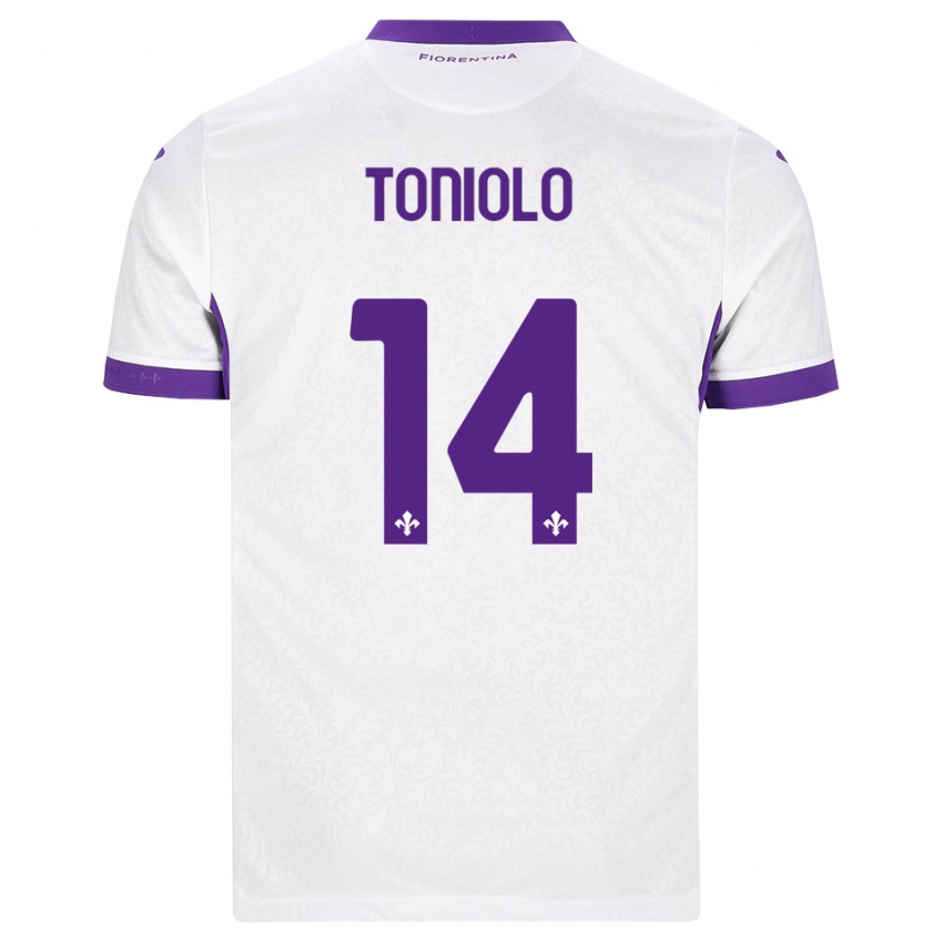 נשים Martina Toniolo #14 לבן סגול הרחק ג'רזי 2026/27 חולצה קצרה