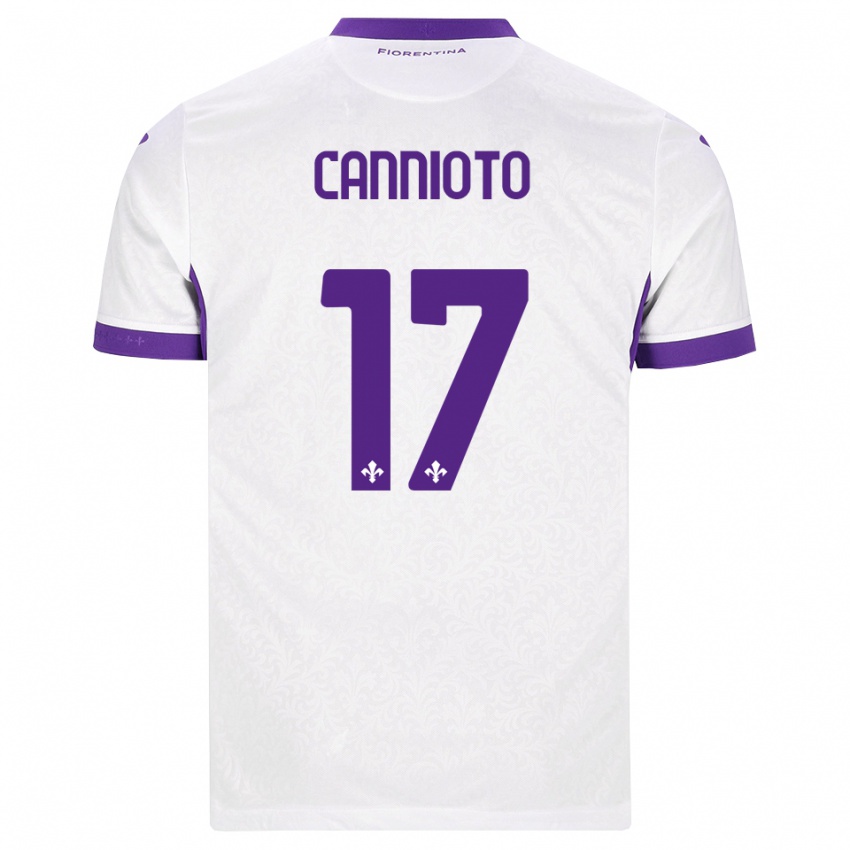 נשים Andrea Cannioto #17 לבן סגול הרחק ג'רזי 2026/27 חולצה קצרה