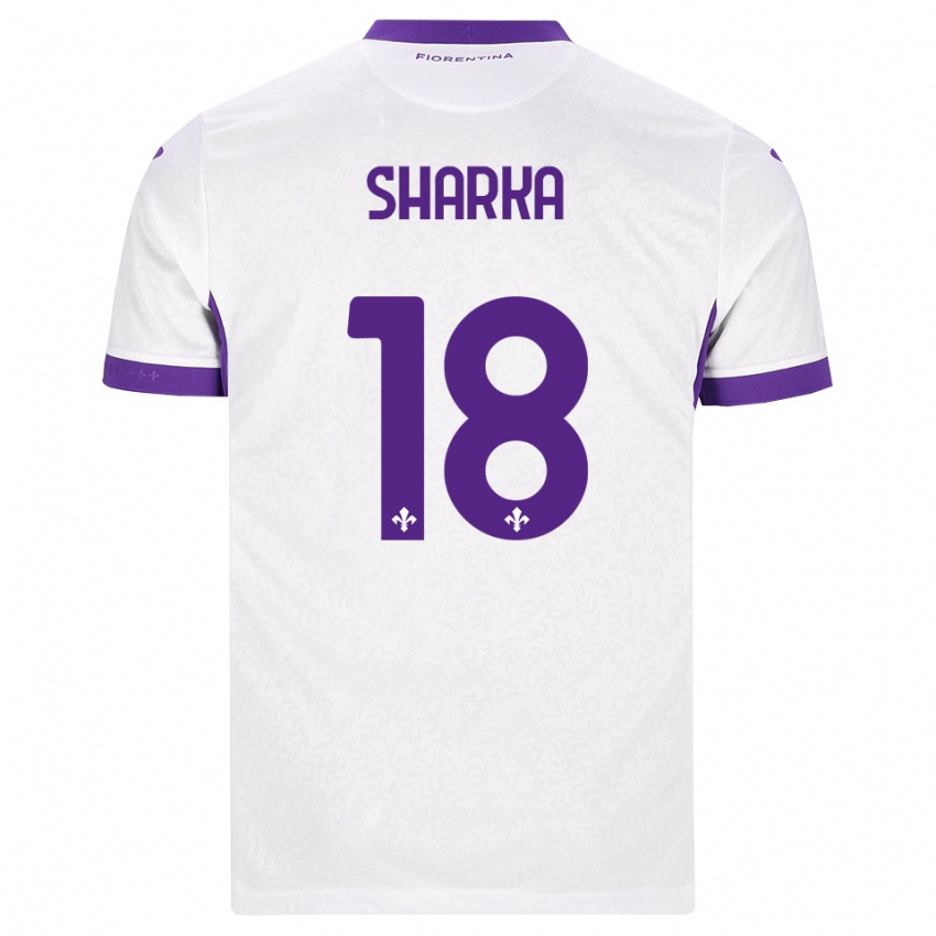 נשים Gentjan Sharka #18 לבן סגול הרחק ג'רזי 2026/27 חולצה קצרה