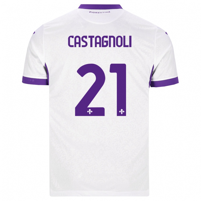 נשים Filippo Castagnoli #21 לבן סגול הרחק ג'רזי 2026/27 חולצה קצרה