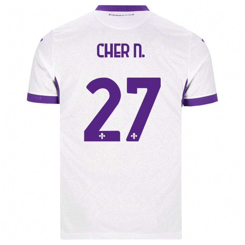 נשים Cher Ndour #27 לבן סגול הרחק ג'רזי 2026/27 חולצה קצרה
