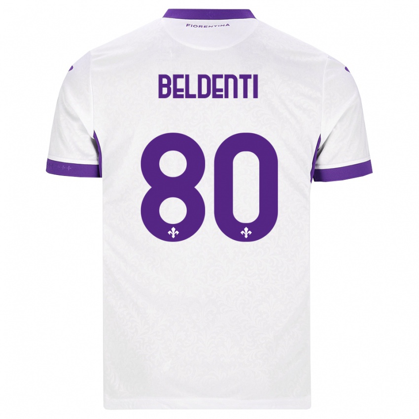 נשים Dennis Beldenti #80 לבן סגול הרחק ג'רזי 2026/27 חולצה קצרה