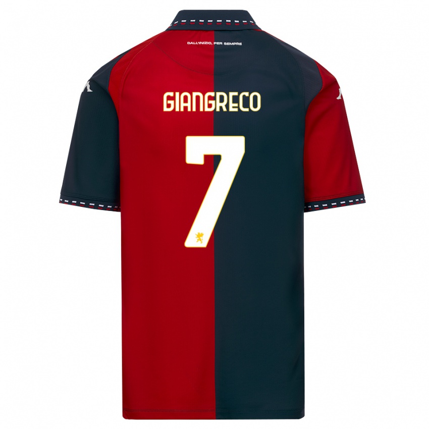 ילדים Nicolò Giangreco #7 אדום שחור לבן ג'רזי ביתית 2026/27 חולצה קצרה