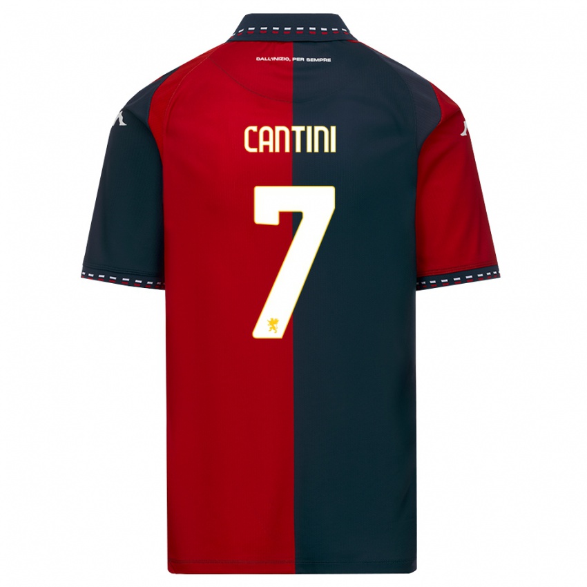 ילדים Riccardo Cantini #7 אדום שחור לבן ג'רזי ביתית 2026/27 חולצה קצרה