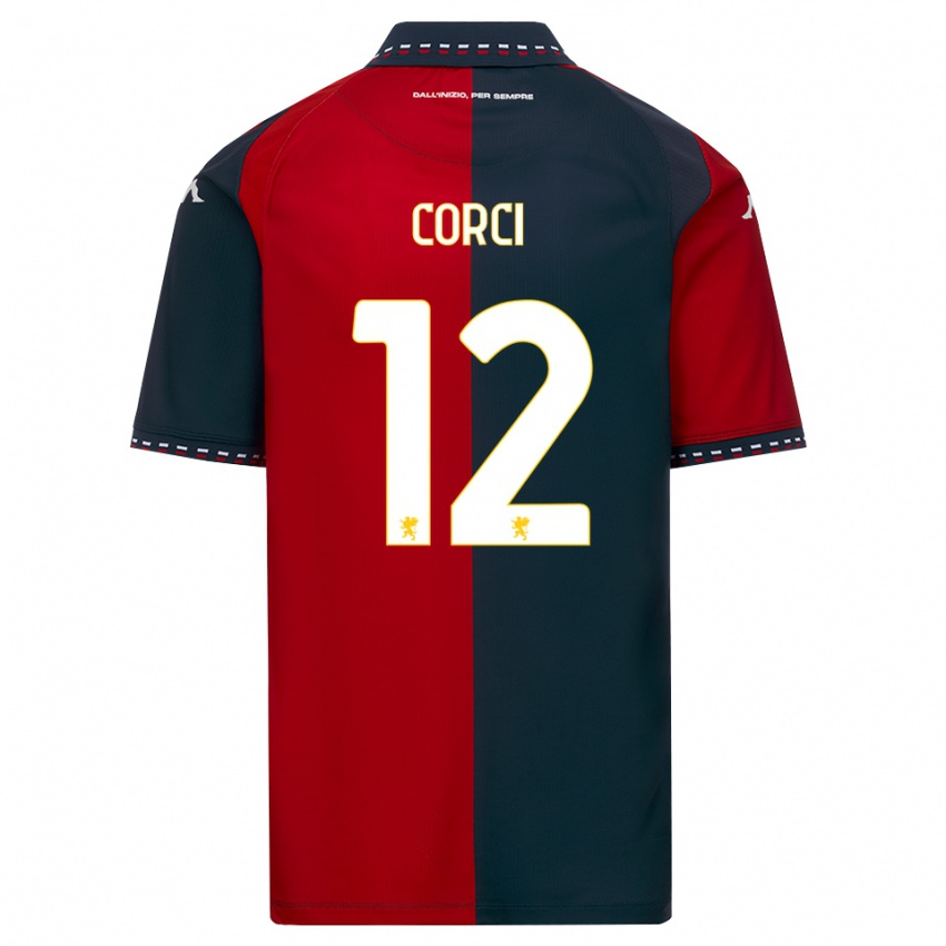 ילדים Tommaso Corci #12 אדום שחור לבן ג'רזי ביתית 2026/27 חולצה קצרה