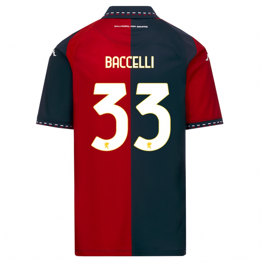 ילדים Pietro Baccelli #33 אדום שחור לבן ג'רזי ביתית 2026/27 חולצה קצרה
