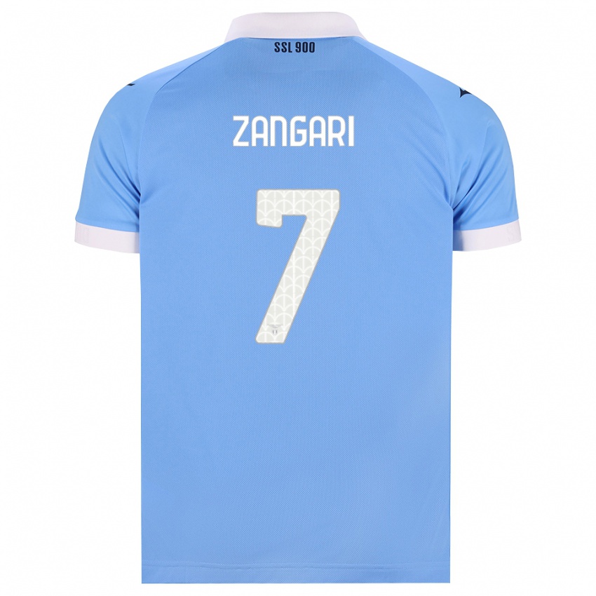ילדים Vincenzo Zangari #7 כחול שמיים שחור לבן ג'רזי ביתית 2026/27 חולצה קצרה