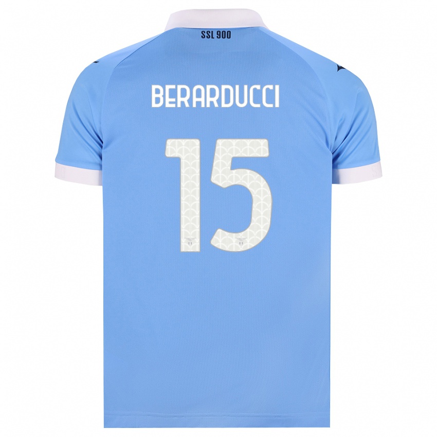ילדים Martina Berarducci #15 כחול שמיים שחור לבן ג'רזי ביתית 2026/27 חולצה קצרה