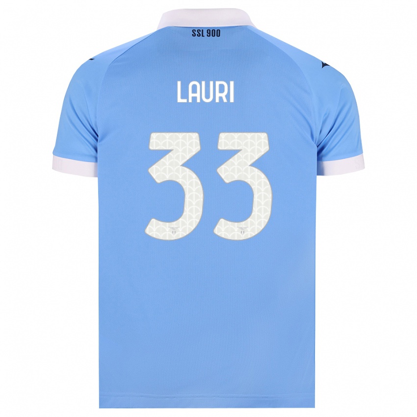 ילדים Giacomo Lauri #33 כחול שמיים שחור לבן ג'רזי ביתית 2026/27 חולצה קצרה