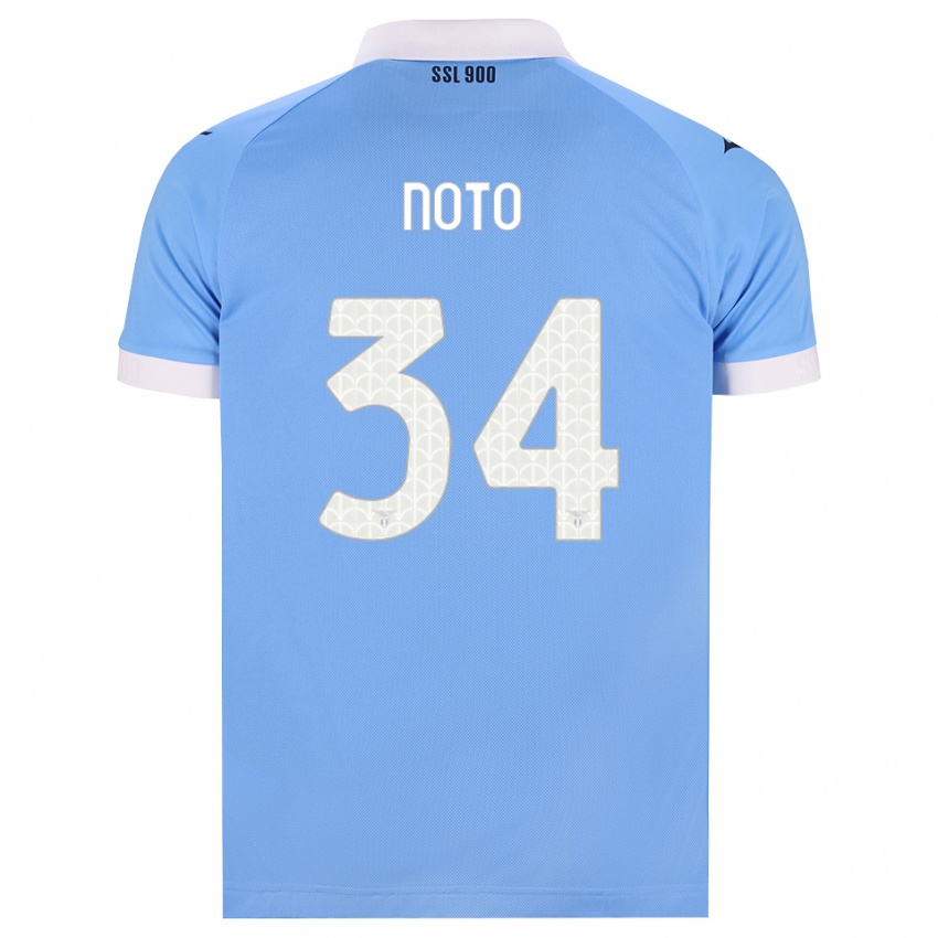 ילדים Pierpaolo Noto #34 כחול שמיים שחור לבן ג'רזי ביתית 2026/27 חולצה קצרה