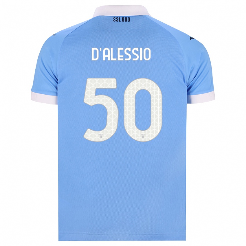 ילדים Luigi D'alessio #50 כחול שמיים שחור לבן ג'רזי ביתית 2026/27 חולצה קצרה