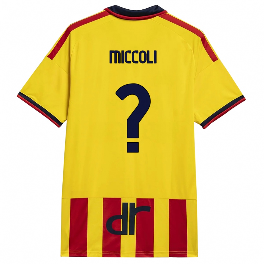 ילדים Riccardo Miccoli #0 צהוב אדום ג'רזי ביתית 2026/27 חולצה קצרה