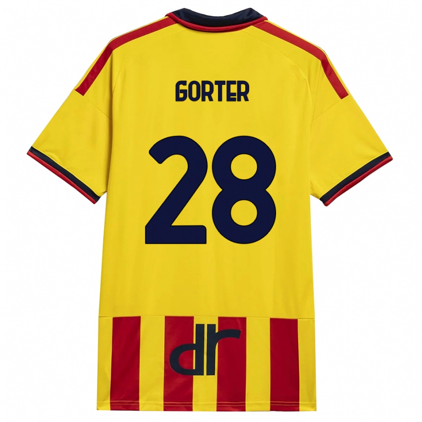 ילדים Olaf Gorter #28 צהוב אדום ג'רזי ביתית 2026/27 חולצה קצרה