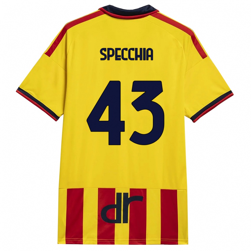 ילדים Marco Specchia #43 צהוב אדום ג'רזי ביתית 2026/27 חולצה קצרה