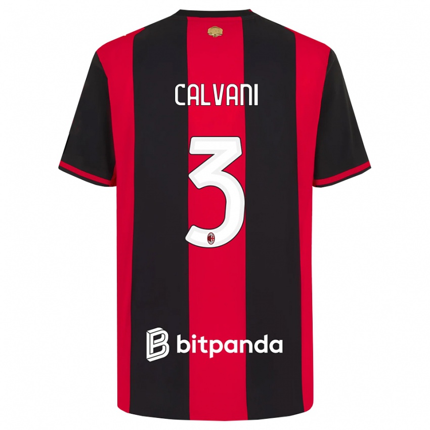 ילדים Lorenzo Calvani #3 אדום שחור לבן ג'רזי ביתית 2026/27 חולצה קצרה