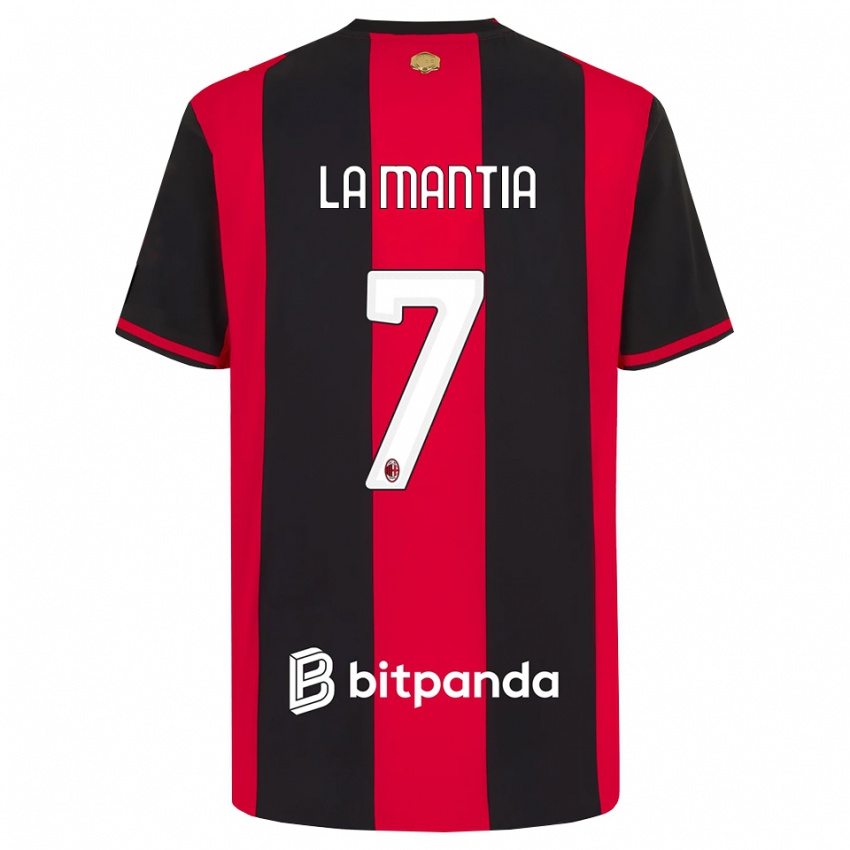 ילדים Simon La Mantia #7 אדום שחור לבן ג'רזי ביתית 2026/27 חולצה קצרה