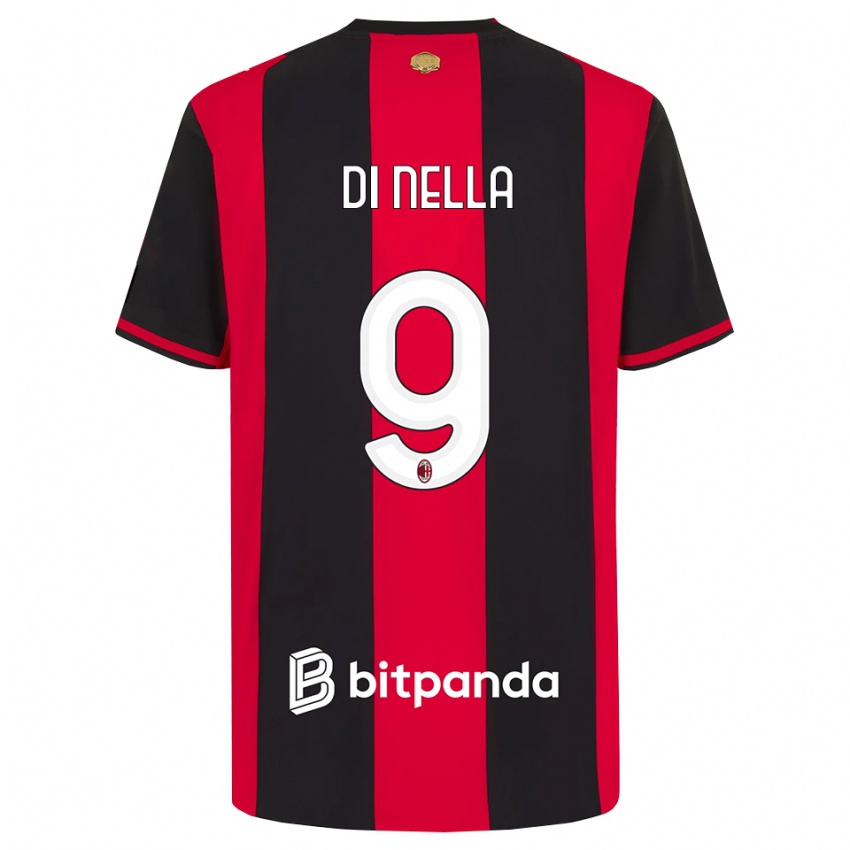 ילדים Ludovico Di Nella #9 אדום שחור לבן ג'רזי ביתית 2026/27 חולצה קצרה