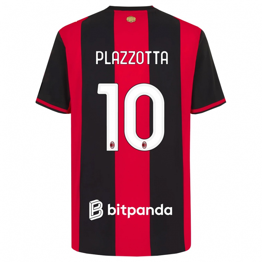 ילדים Filippo Plazzotta #10 אדום שחור לבן ג'רזי ביתית 2026/27 חולצה קצרה