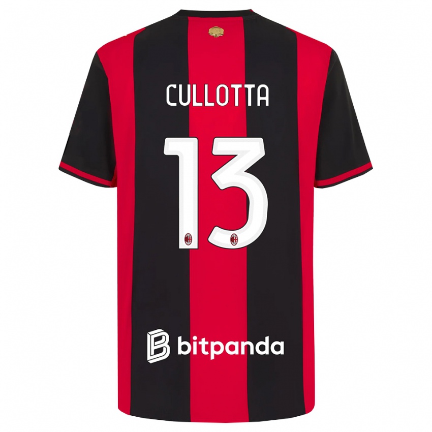 ילדים Andrea Cullotta #13 אדום שחור לבן ג'רזי ביתית 2026/27 חולצה קצרה