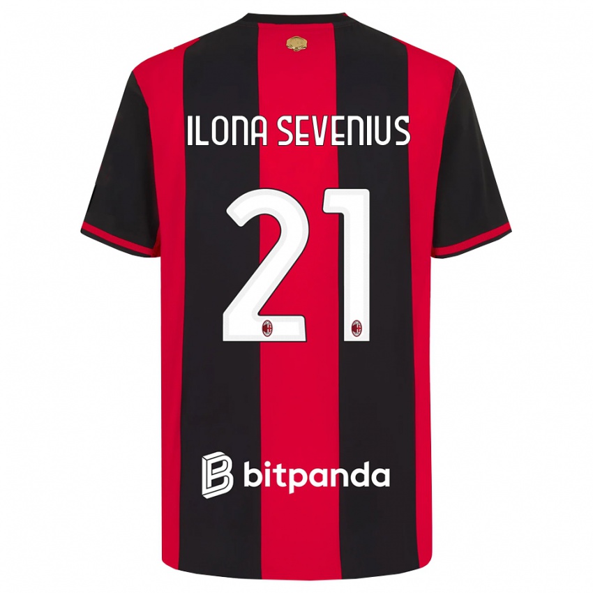 ילדים Oona Ilona Sevenius #21 אדום שחור לבן ג'רזי ביתית 2026/27 חולצה קצרה
