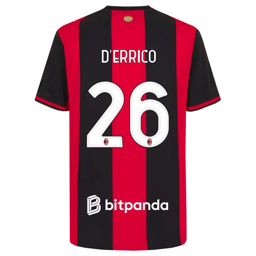 ילדים Leonardo D'errico #26 אדום שחור לבן ג'רזי ביתית 2026/27 חולצה קצרה