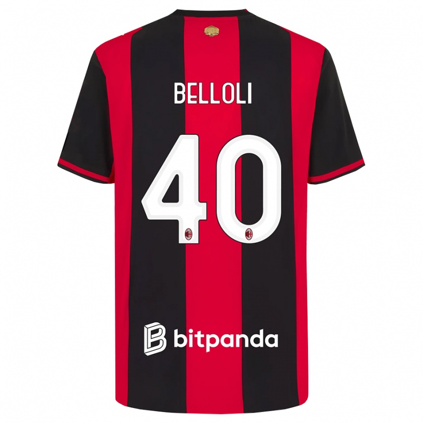 ילדים Sofia Belloli #40 אדום שחור לבן ג'רזי ביתית 2026/27 חולצה קצרה