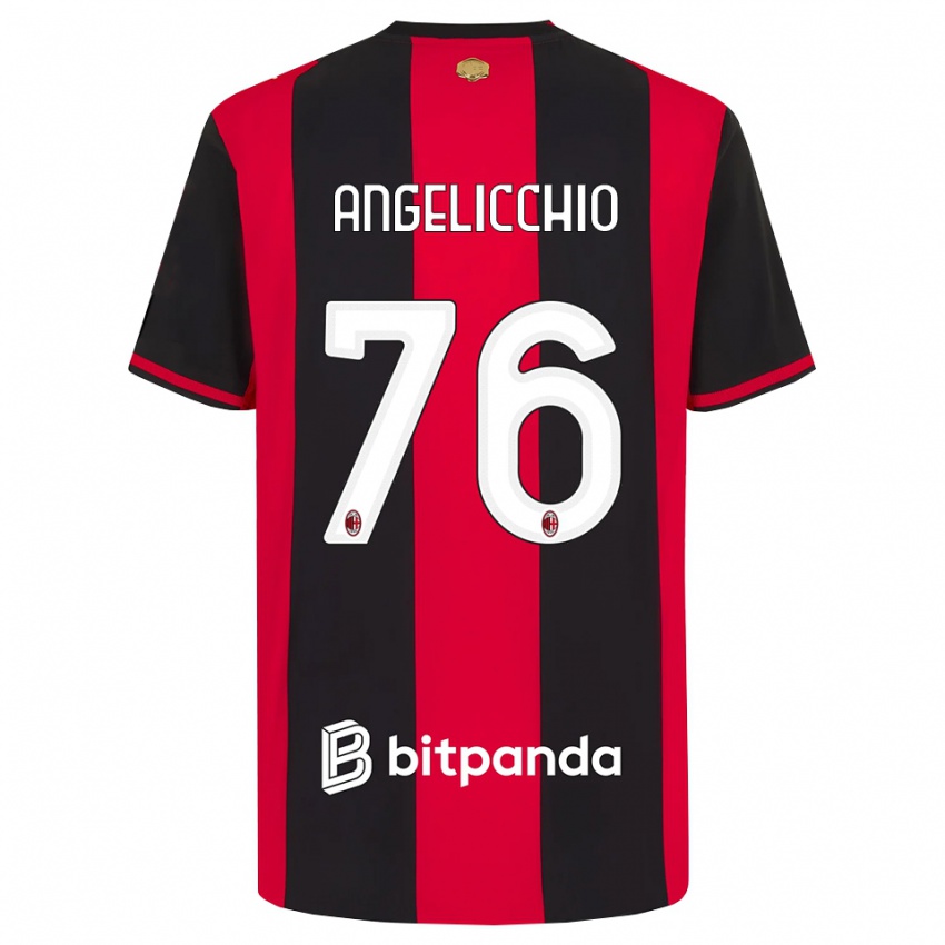 ילדים Mattia Angelicchio #76 אדום שחור לבן ג'רזי ביתית 2026/27 חולצה קצרה