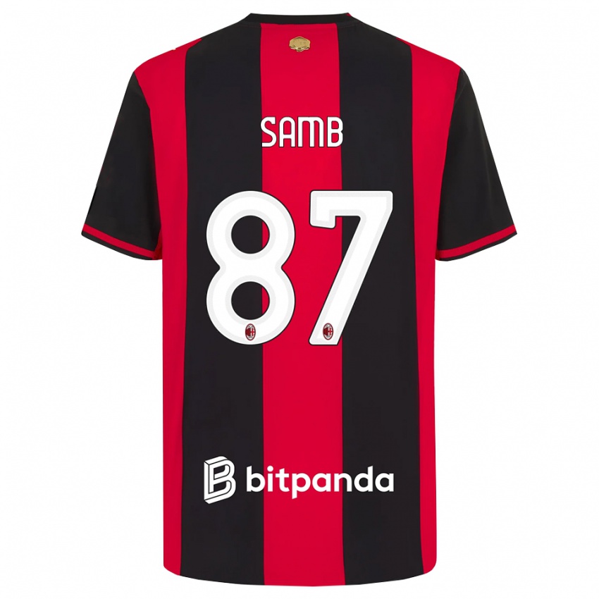 ילדים Ablaye Samb #87 אדום שחור לבן ג'רזי ביתית 2026/27 חולצה קצרה