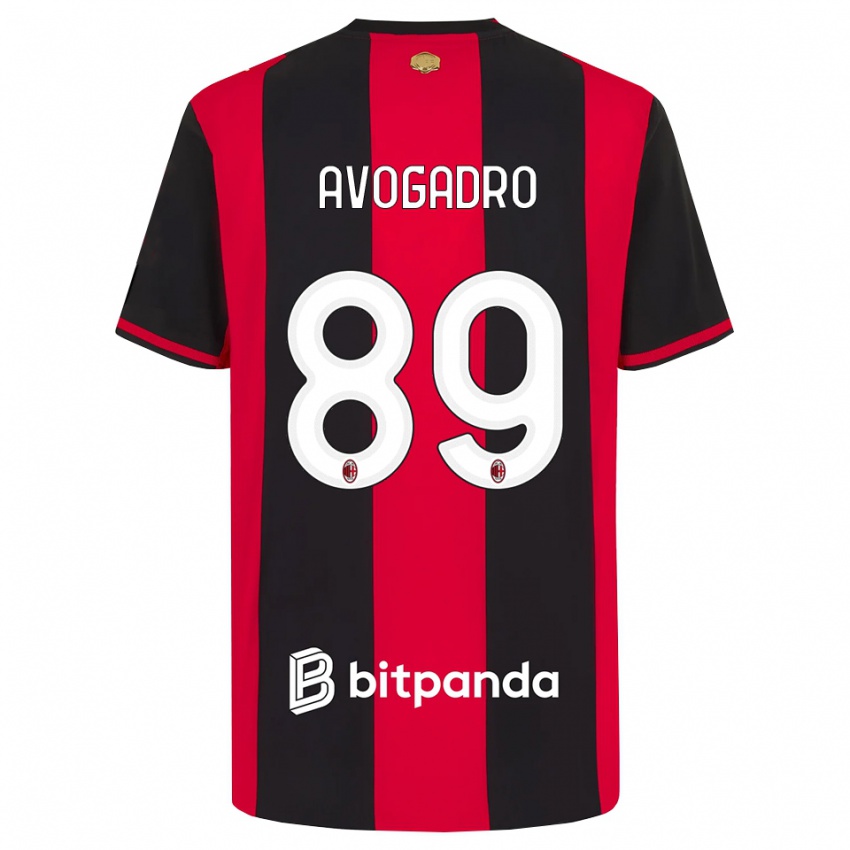 ילדים Pietro Avogadro #89 אדום שחור לבן ג'רזי ביתית 2026/27 חולצה קצרה