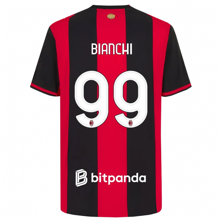 ילדים Alessandro Bianchi #99 אדום שחור לבן ג'רזי ביתית 2026/27 חולצה קצרה