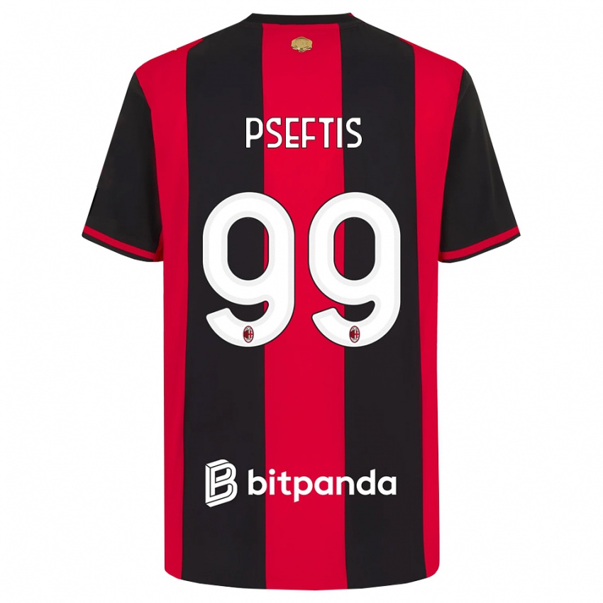 ילדים Fotios Pseftis #99 אדום שחור לבן ג'רזי ביתית 2026/27 חולצה קצרה