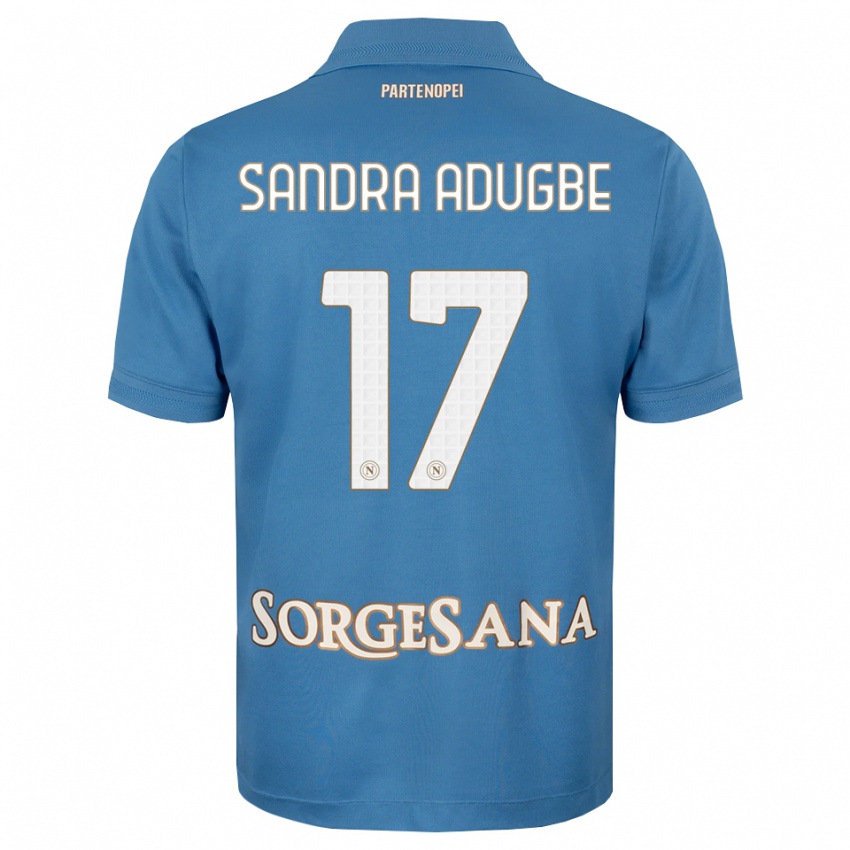 ילדים Olamide Sandra Adugbe #17 כחול ערפיח לבן ג'רזי ביתית 2026/27 חולצה קצרה