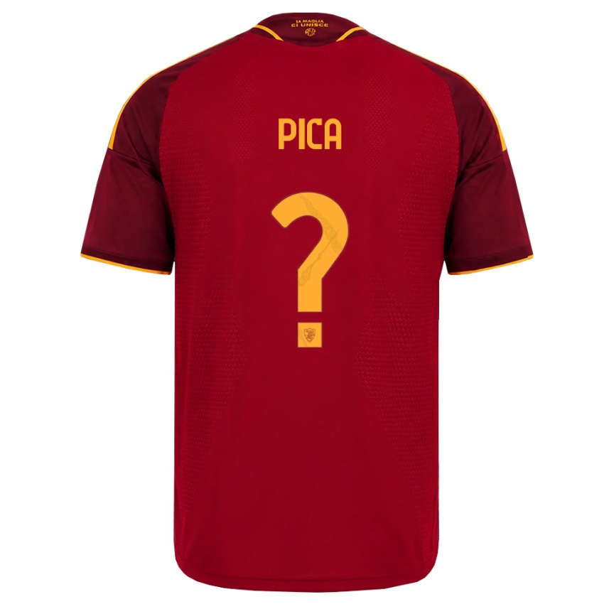 ילדים Mattia Pica #0 אדום זהוב צהוב ג'רזי ביתית 2026/27 חולצה קצרה