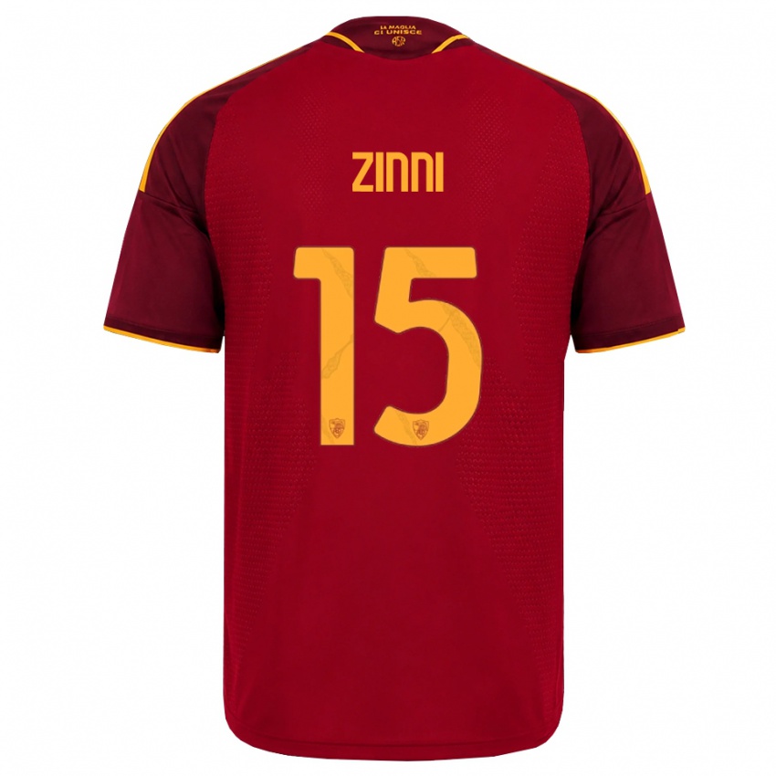 ילדים Raul Zinni #15 אדום זהוב צהוב ג'רזי ביתית 2026/27 חולצה קצרה