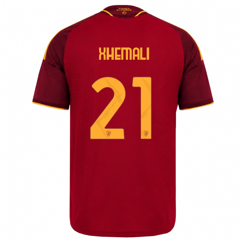 ילדים Mattia Xhemali #21 אדום זהוב צהוב ג'רזי ביתית 2026/27 חולצה קצרה