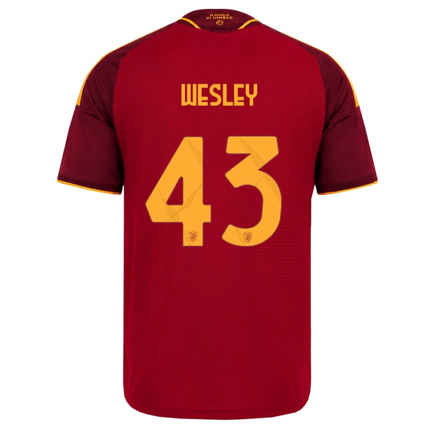 ילדים Wesley #43 אדום זהוב צהוב ג'רזי ביתית 2026/27 חולצה קצרה